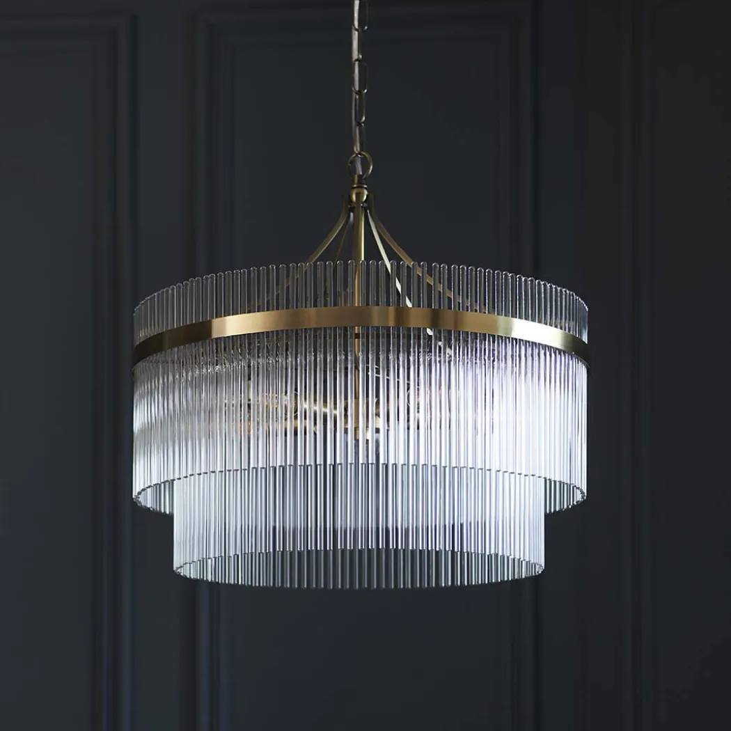 Marietta 5 Light Antique Brass Pendant Ceiling Light