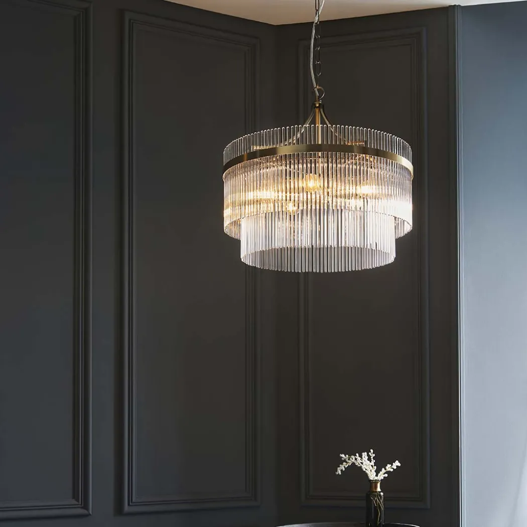 Marietta 5 Light Antique Brass Pendant Ceiling Light