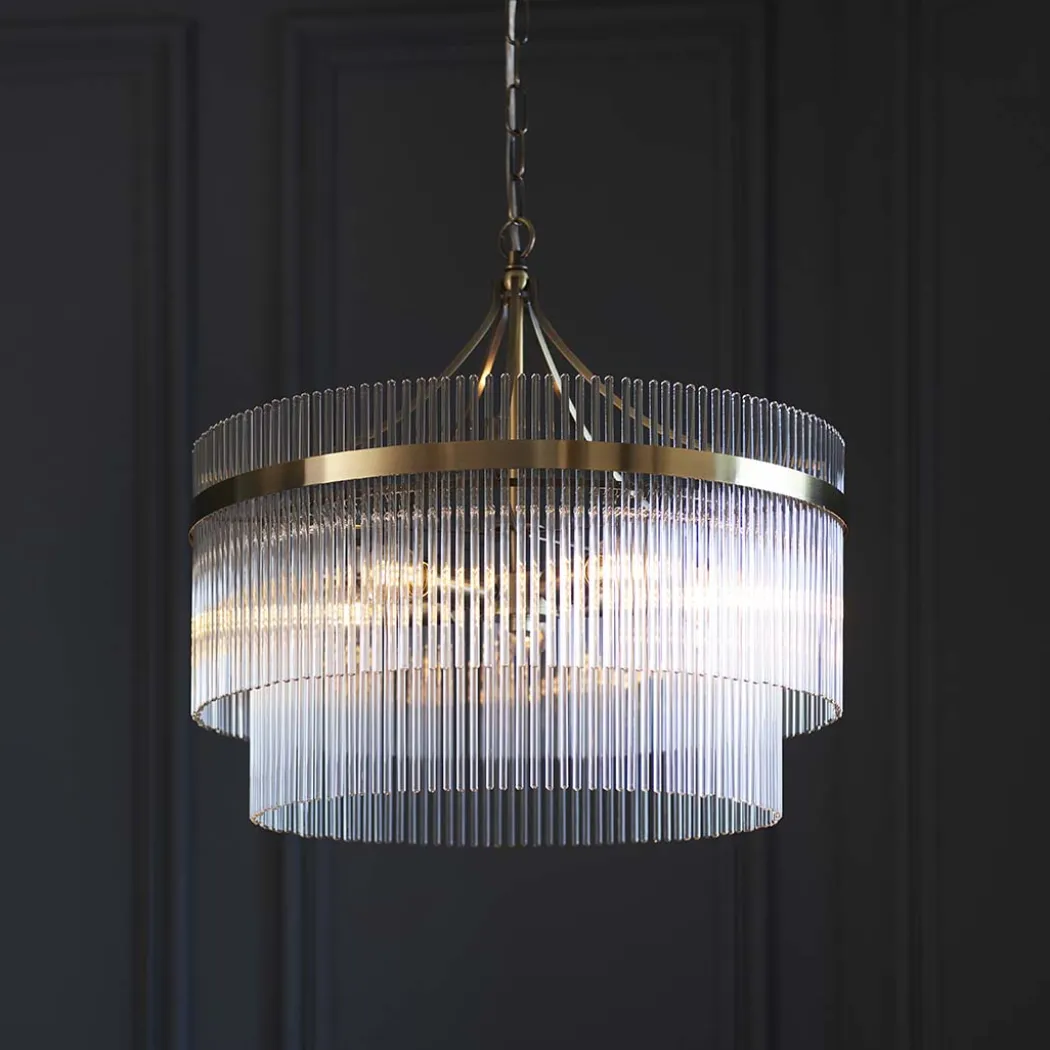 Marietta 5 Light Antique Brass Pendant Ceiling Light