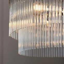 Marietta 5 Light Bright Nickel & Glass Pendant Ceiling Light