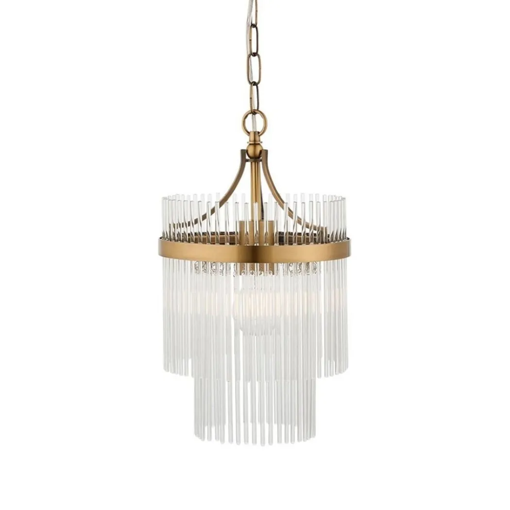 Marietta Antique Brass & Glass Pendant Ceiling Light