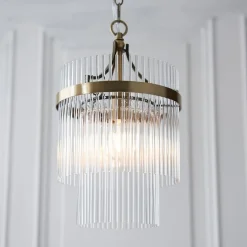 Marietta Antique Brass & Glass Pendant Ceiling Light