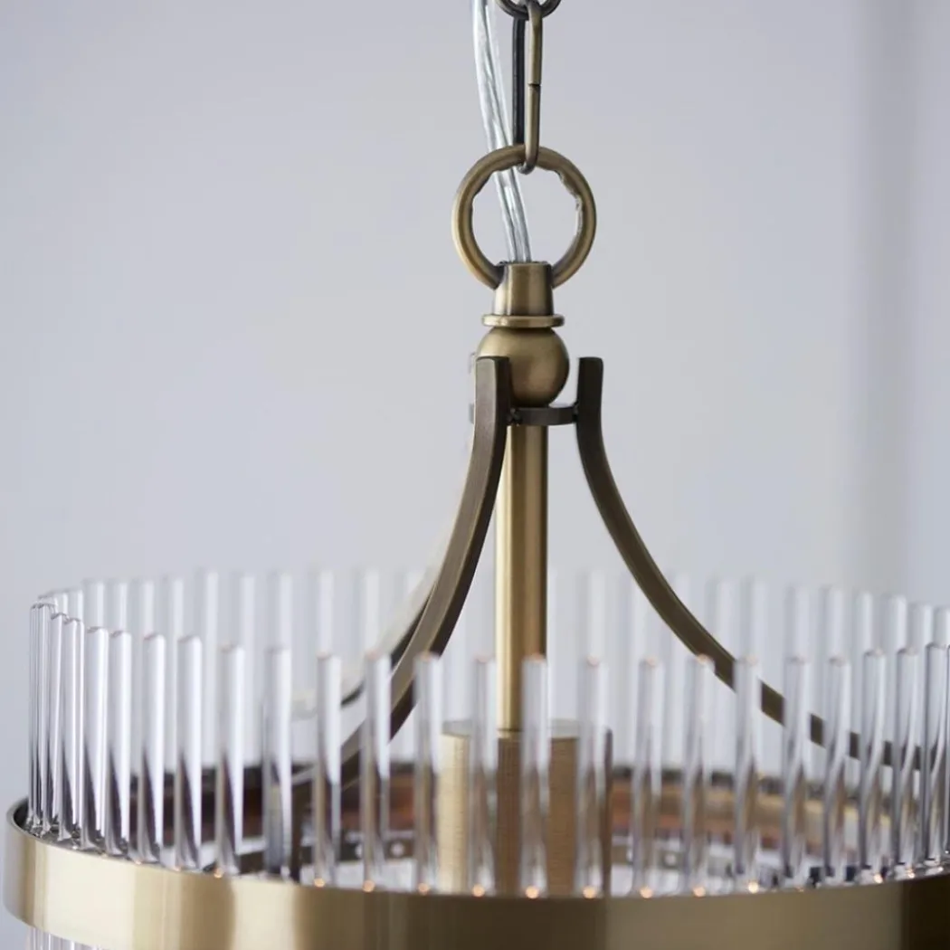 Marietta Antique Brass & Glass Pendant Ceiling Light