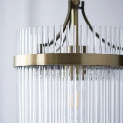 Marietta Antique Brass & Glass Pendant Ceiling Light