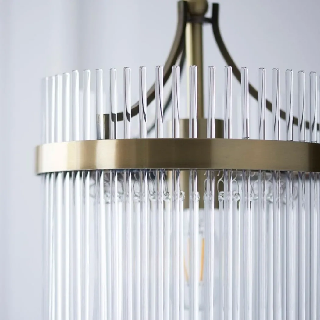 Marietta Antique Brass & Glass Pendant Ceiling Light