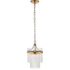Marietta Antique Brass & Glass Pendant Ceiling Light