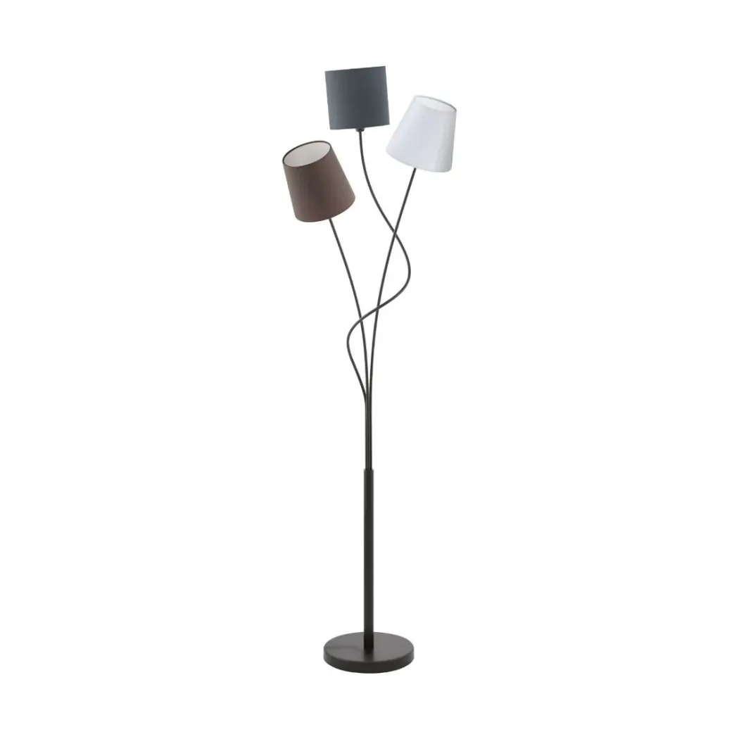 Maronda 3 Light Anthracite, White, Brown Floor Lamp