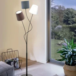 Maronda 3 Light Anthracite, White, Brown Floor Lamp