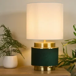 Marriot Green & Antique Brass Table Lamp