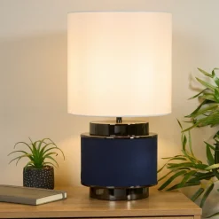 Marriot Navy & Black Nickel Table Lamp