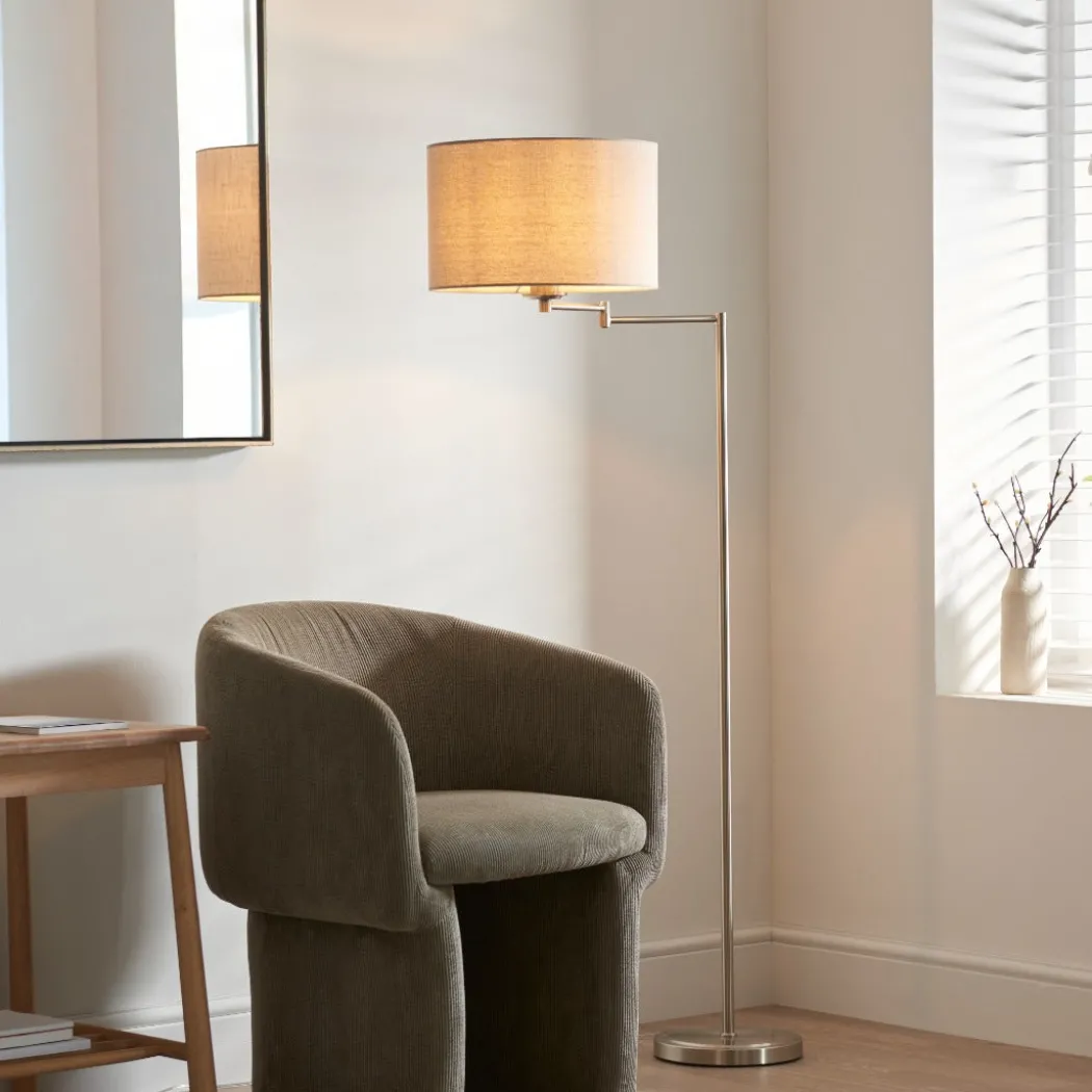 Marston Satin Nickel Floor Lamp