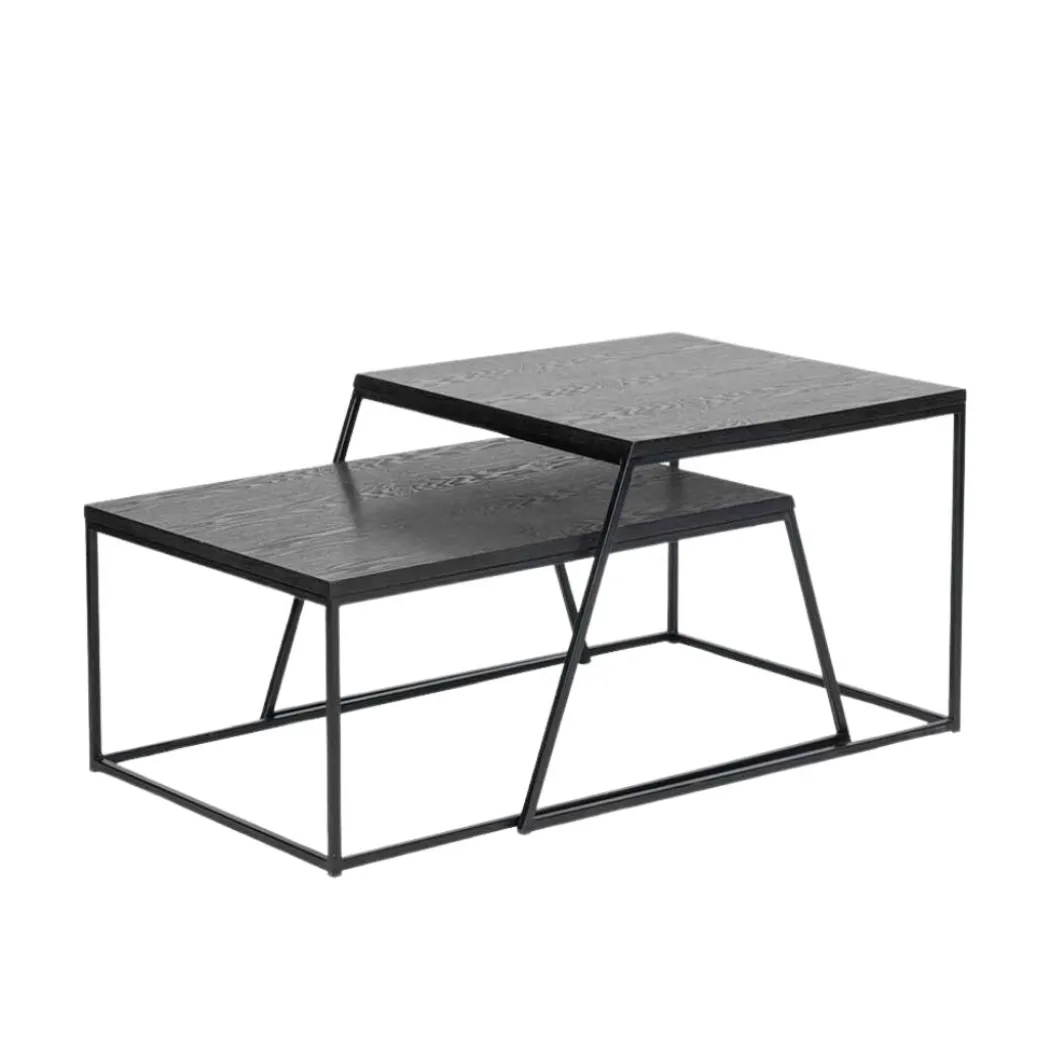 Mashiko Black Ash Veneer Duo Coffee Tables