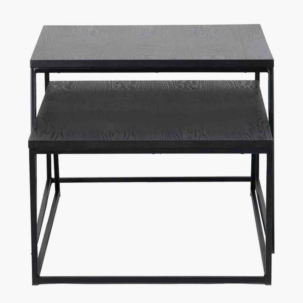 Mashiko Black Ash Veneer Duo Coffee Tables