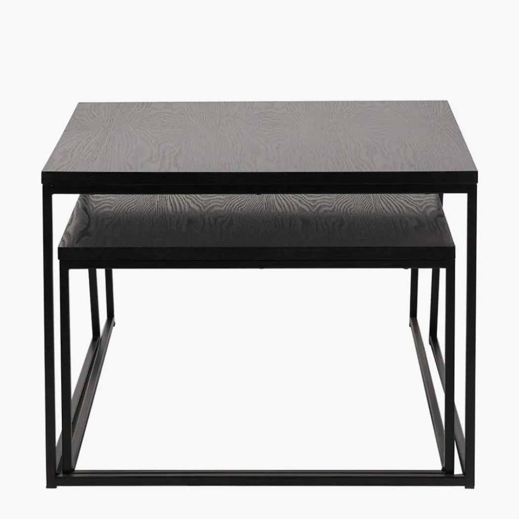 Mashiko Black Ash Veneer Duo Coffee Tables