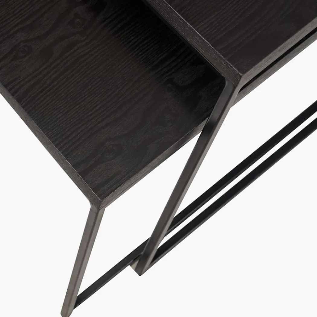 Mashiko Black Ash Veneer Duo Coffee Tables