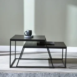 Mashiko Black Ash Veneer Duo Coffee Tables