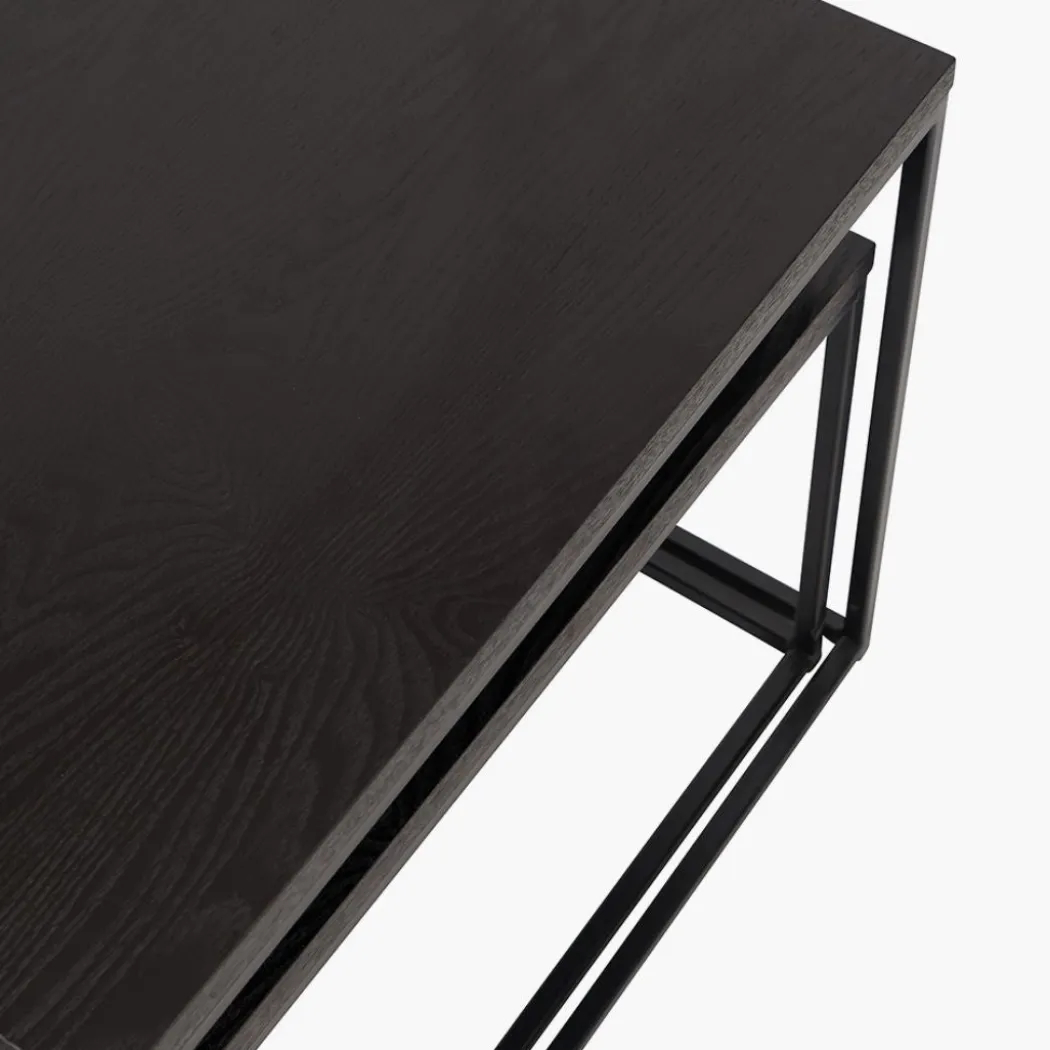 Mashiko Black Ash Veneer Duo Coffee Tables