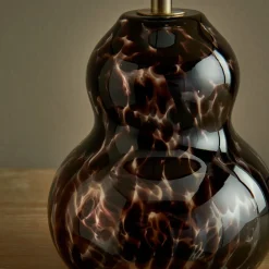 Maura Brown Tortoise Glass Table Lamp