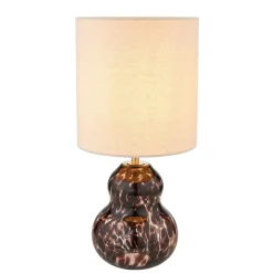 Maura Brown Tortoise Glass Table Lamp