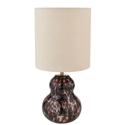 Maura Brown Tortoise Glass Table Lamp