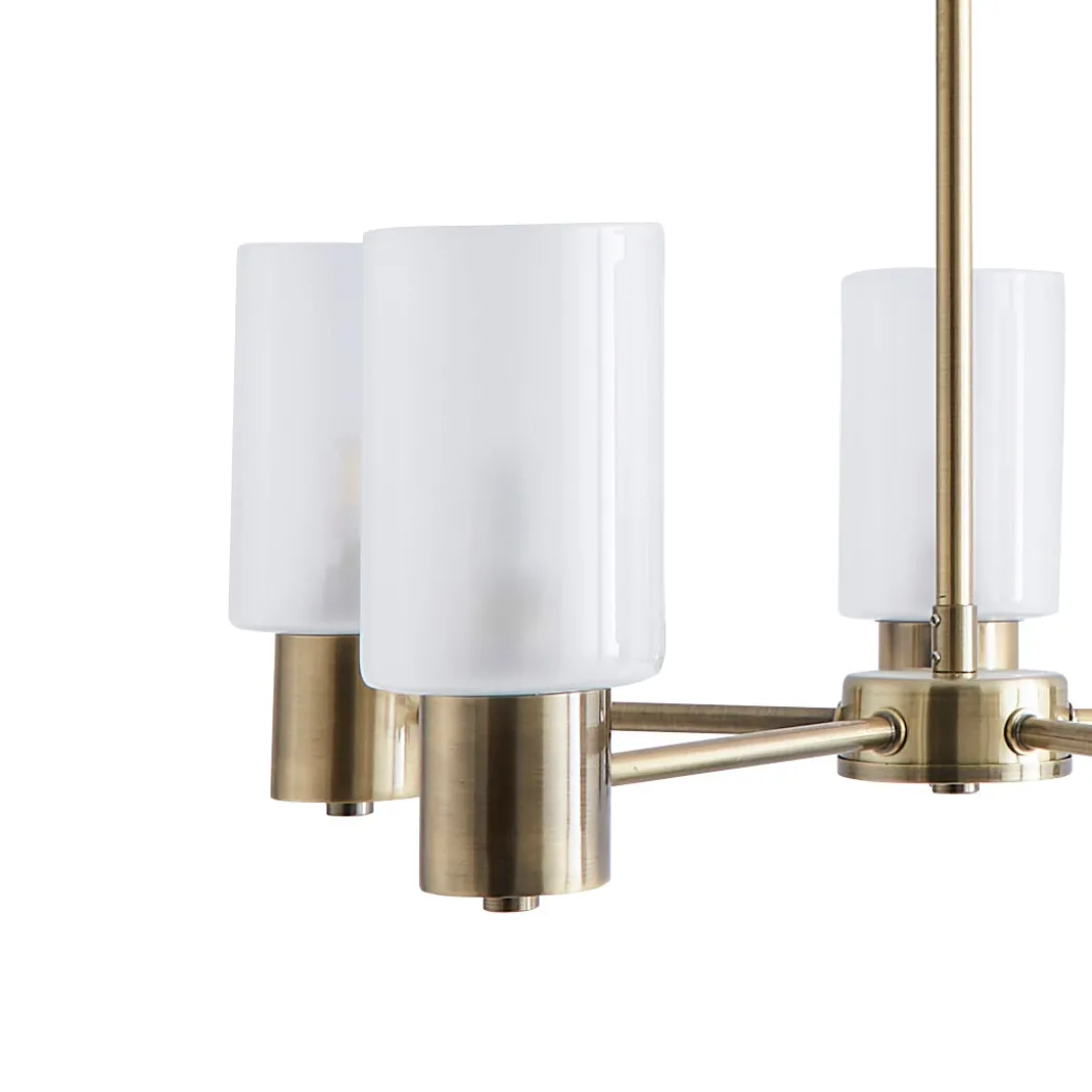Maya 5-Light Antique Brass Semi-Flush Ceiling Light