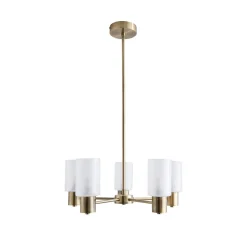 Maya 5-Light Antique Brass Semi-Flush Ceiling Light