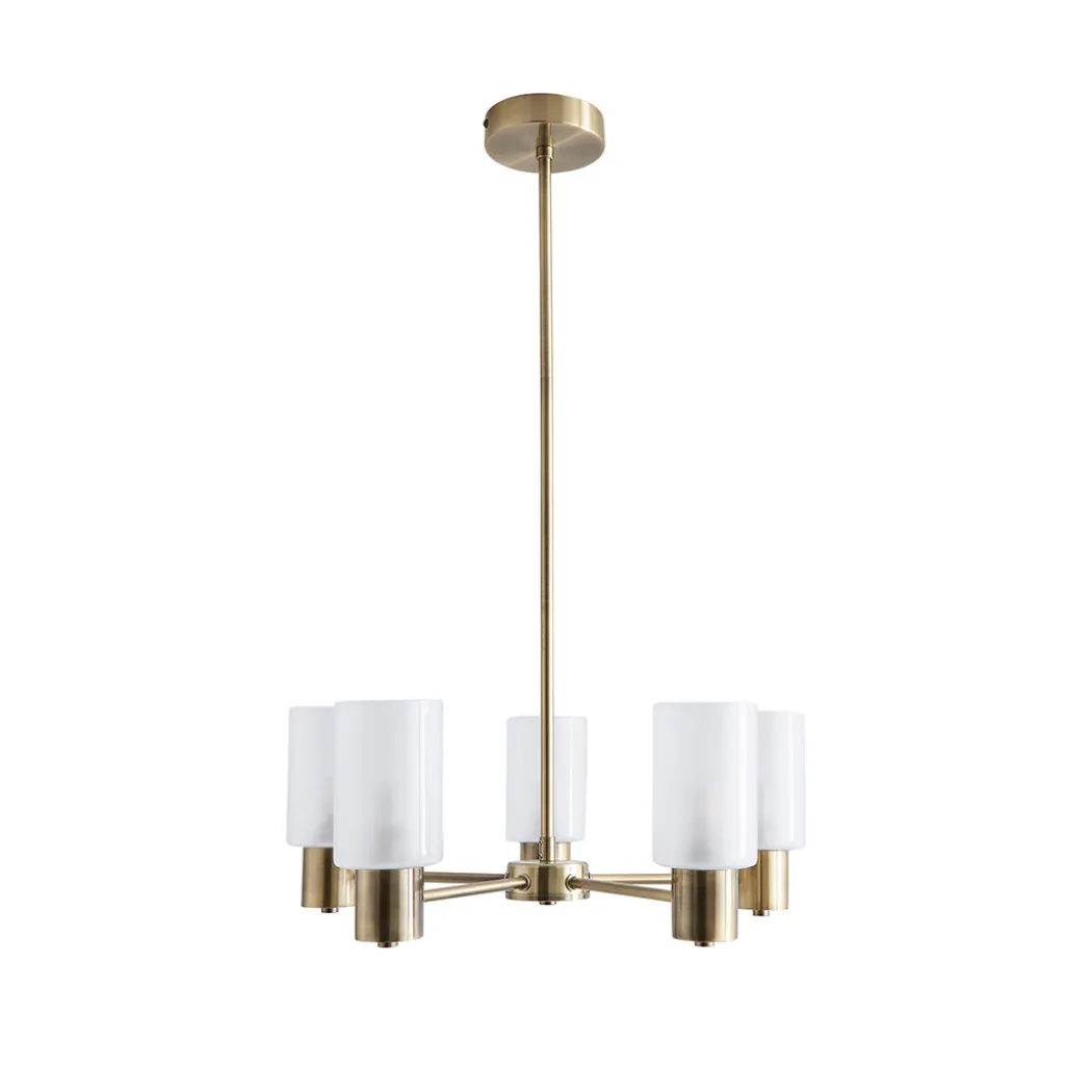 Maya 5-Light Antique Brass Semi-Flush Ceiling Light