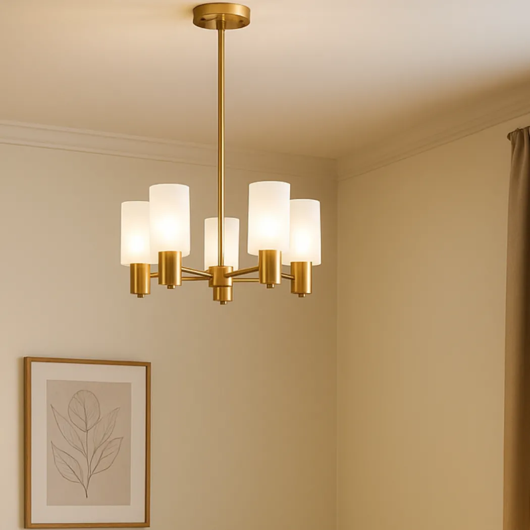 Maya 5-Light Antique Brass Semi-Flush Ceiling Light