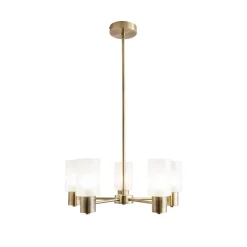 Maya 5-Light Antique Brass Semi-Flush Ceiling Light