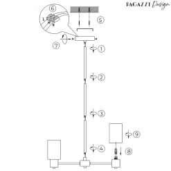 Maya 5-Light Antique Brass Semi-Flush Ceiling Light