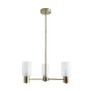 Maya 3-Light Antique Brass Semi-Flush Ceiling Light
