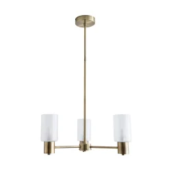 Maya 3-Light Antique Brass Semi-Flush Ceiling Light
