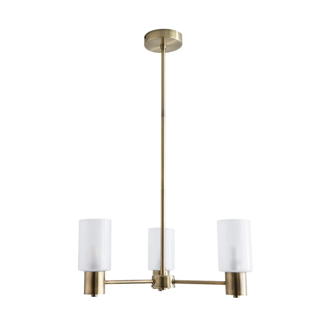 Maya 3-Light Antique Brass Semi-Flush Ceiling Light