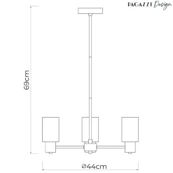 Maya 3-Light Antique Brass Semi-Flush Ceiling Light