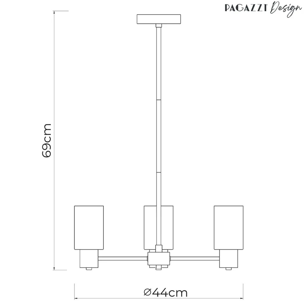 Maya 3-Light Antique Brass Semi-Flush Ceiling Light