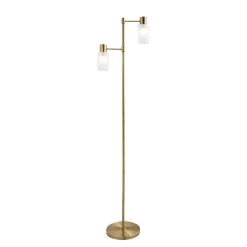 Maya 2-Light Antique Brass Floor Lamp