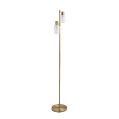 Maya 2-Light Antique Brass Floor Lamp