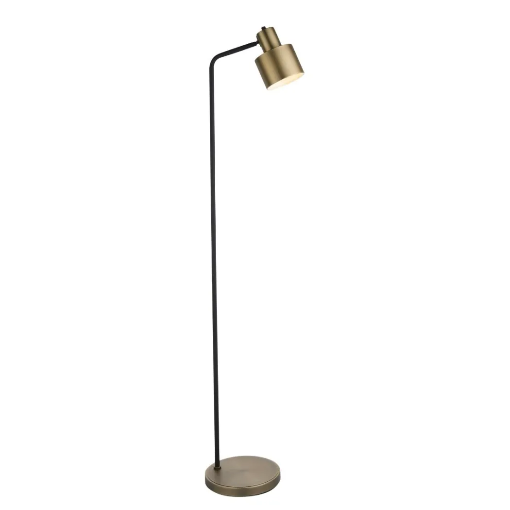 Mayfield Antique Brass & Black Floor Lamp