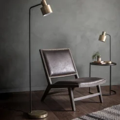 Mayfield Antique Brass & Black Floor Lamp