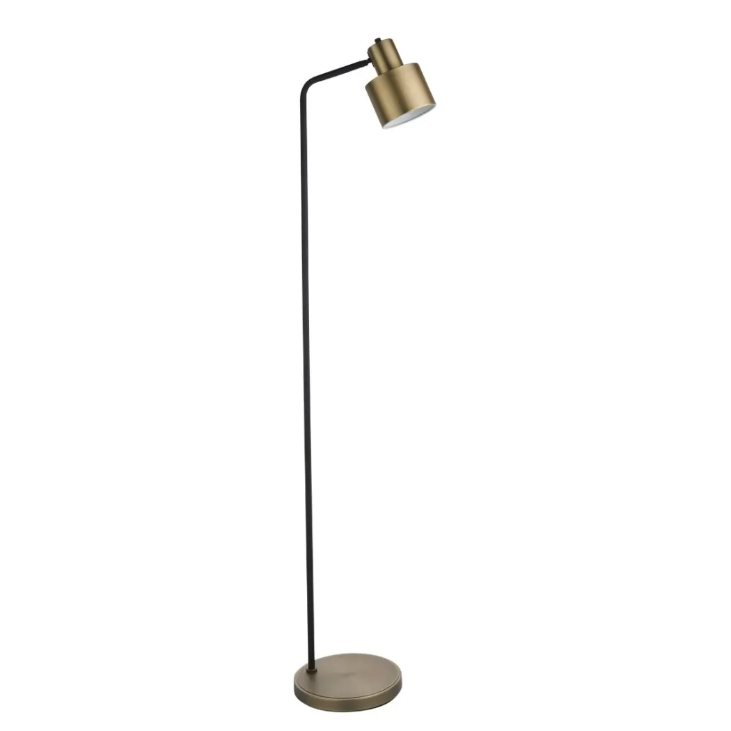 Mayfield Antique Brass & Black Floor Lamp