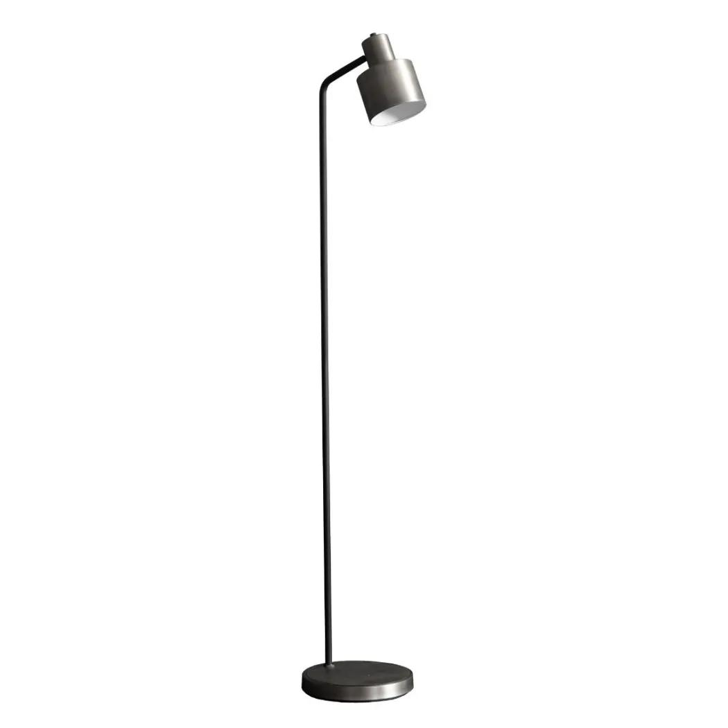 Mayfield Brushed Silver & Black Floor Lamp