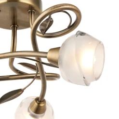 Maywood 3 Light Semi Flush Ceiling Light Antique Brass