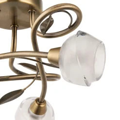 Maywood 3 Light Semi Flush Ceiling Light Antique Brass
