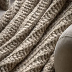 Melange Knit Throw Oatmeal