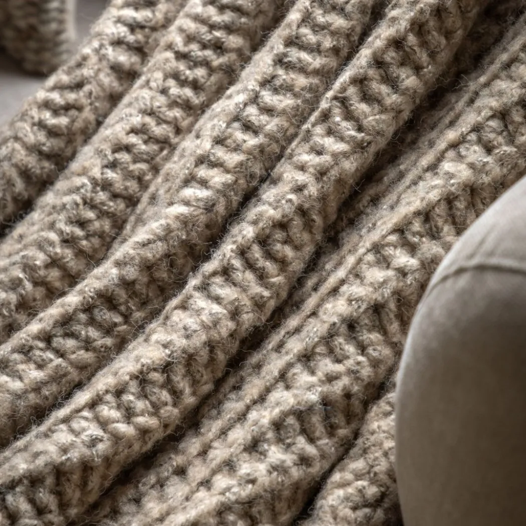 Melange Knit Throw Oatmeal
