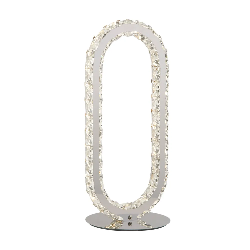 Mendoza Chrome and Clear Glass LED Table Lamp