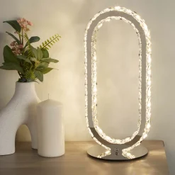 Mendoza Chrome and Clear Glass LED Table Lamp