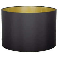 Metallic 40cm Black Silk Light Shade with Gold Card Lining