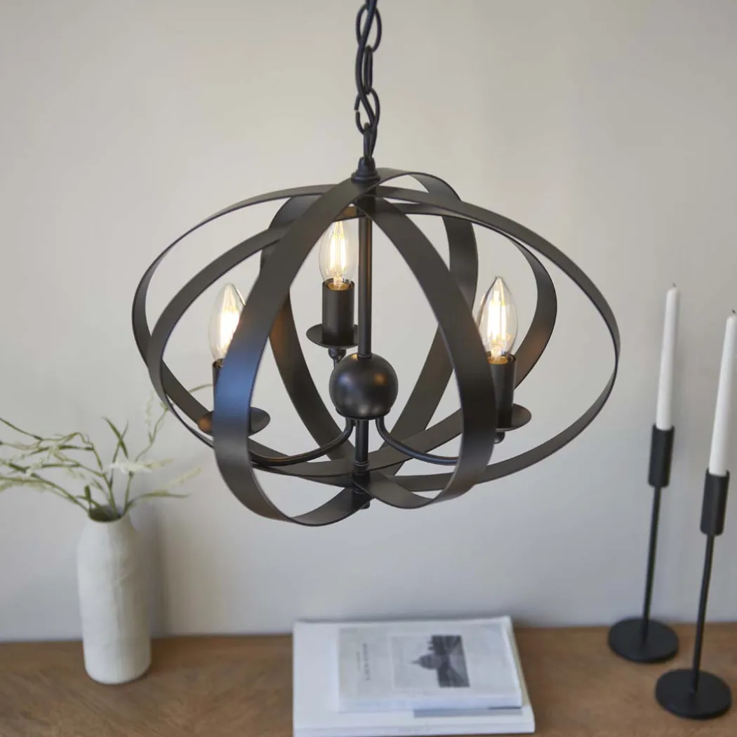 Midnight 3 Light Matte Black Pendant Ceiling Light