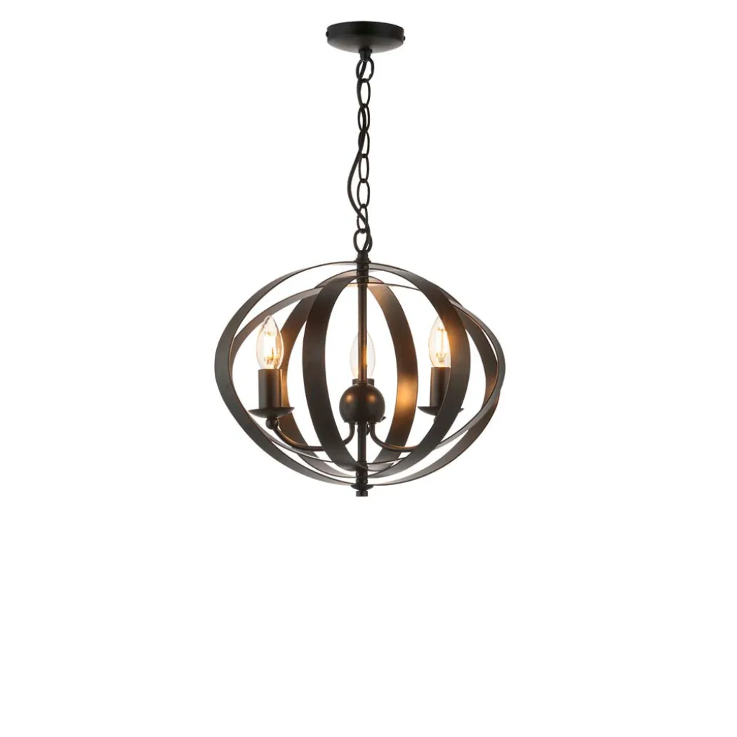 Midnight 3 Light Matte Black Pendant Ceiling Light
